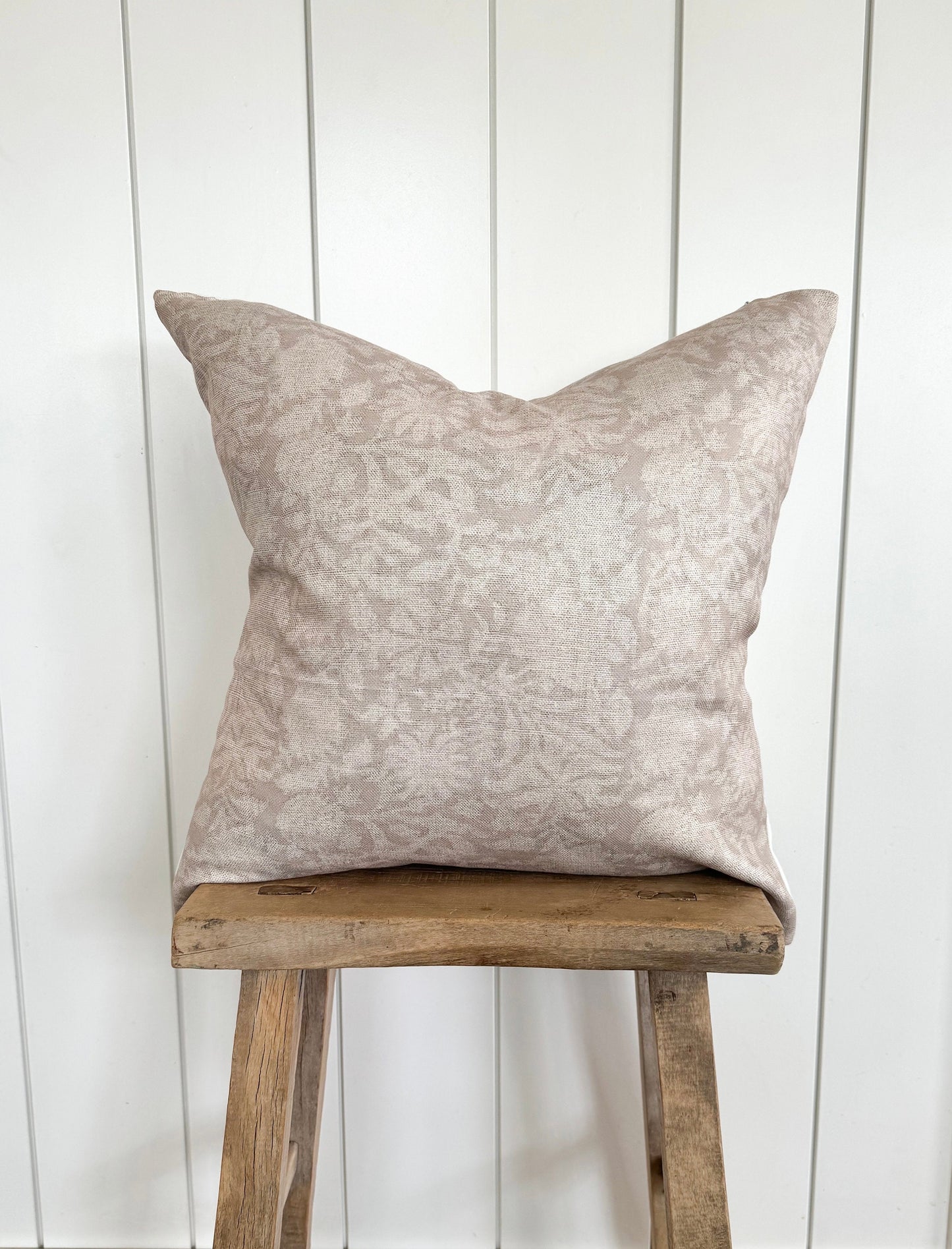 Floral Pillow Cover | Taupe Tan Beige Designer Fabric | Modern Farmhouse | Neutral Home Decor | 18x18 | 20x20 | 22x22 | Lumbar | Violet