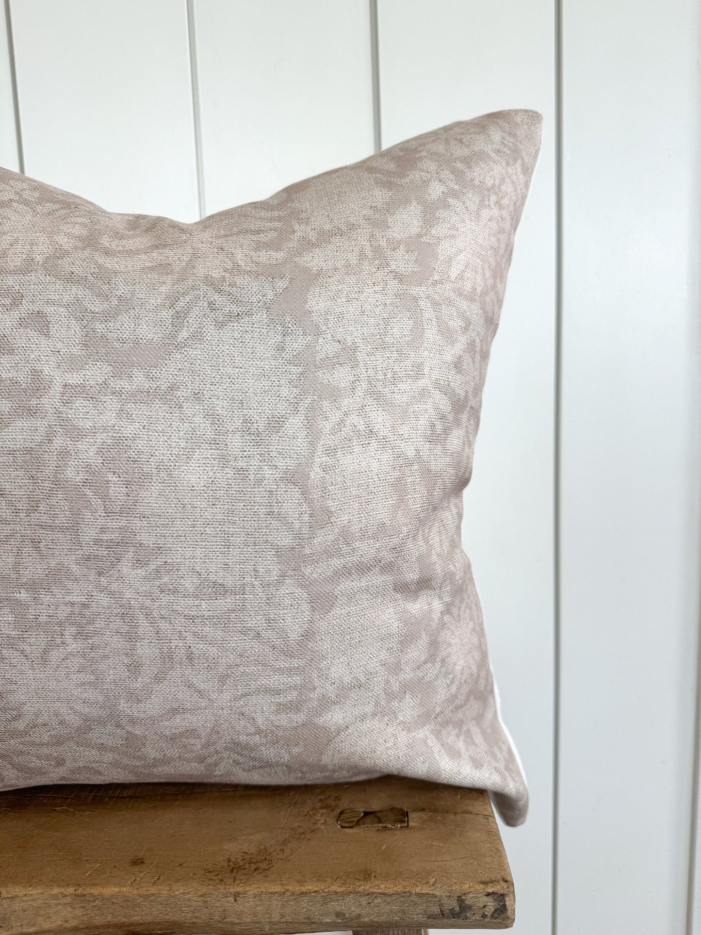 Floral Pillow Cover | Taupe Tan Beige Designer Fabric | Modern Farmhouse | Neutral Home Decor | 18x18 | 20x20 | 22x22 | Lumbar | Violet