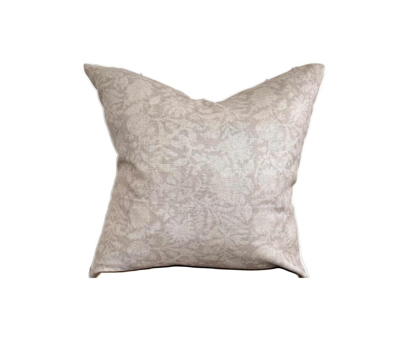 Floral Pillow Cover | Taupe Tan Beige Designer Fabric | Modern Farmhouse | Neutral Home Decor | 18x18 | 20x20 | 22x22 | Lumbar | Violet